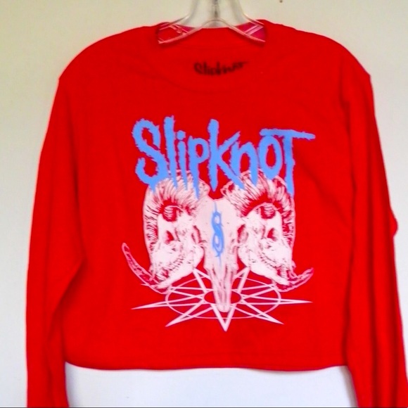 Slipknot Red Goat Skull 2021 Tour Long Sleeve Tee - Picture 1 of 4